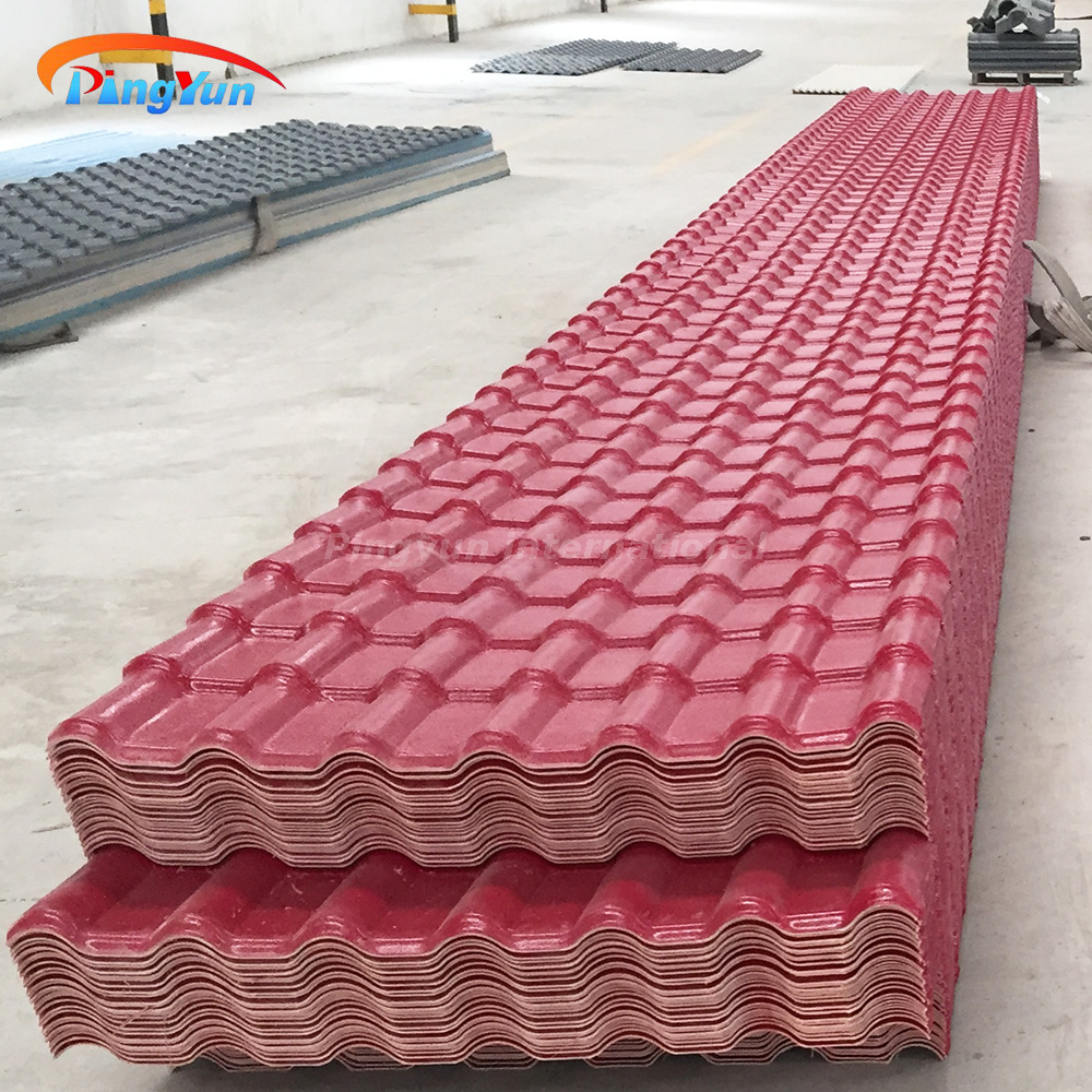 Pemasangan Mudah Atap 3mm Atap Bangunan Plastik Anti Korosif Spanyol asa pvc Roof Tiles