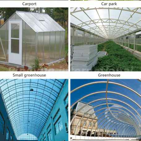 Twinwall Hard Impact Polycarbonate Sheet untuk Awning