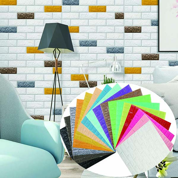 Wall Plate Deco Stiker Wallpaper Batu Bata 3d Bahan PE Wall Sticker untuk Ruang Tamu